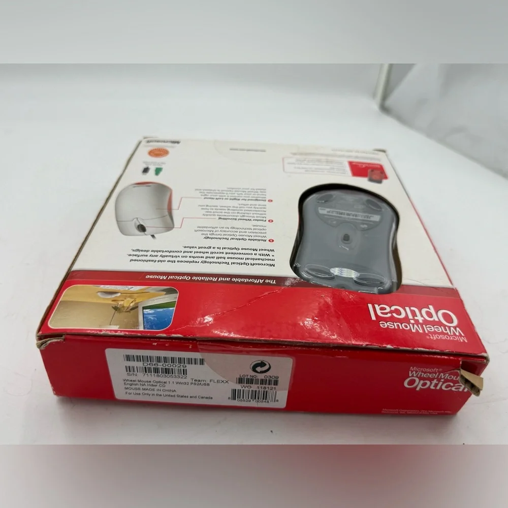 Microsoft Wheel Mouse Optical Vintage Mouse: PC/MAC USB PS2 (New